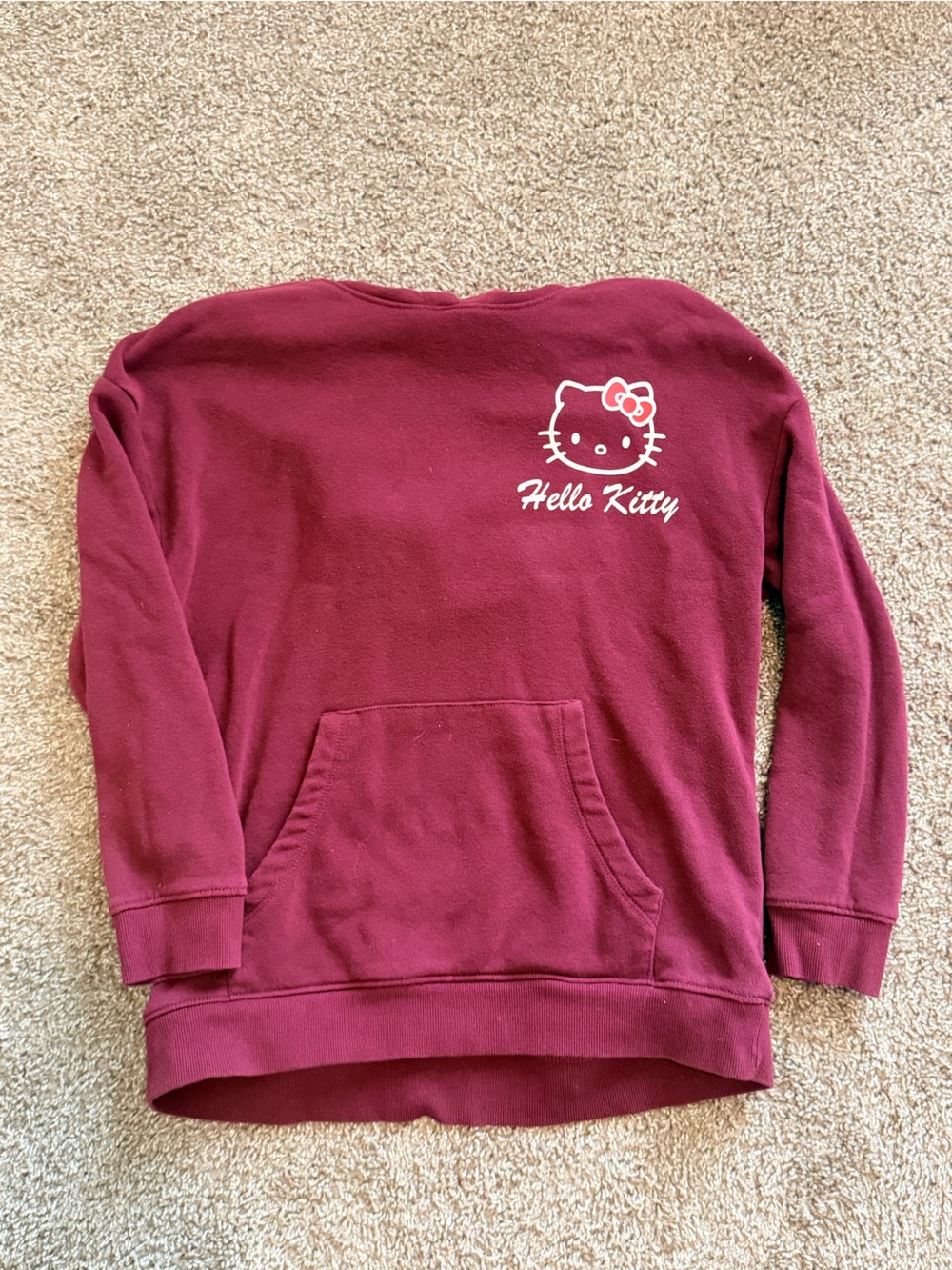 Hello Kitty Girls Hooded Cherry Bow Oversized Sweatshirt size large 10/12 - Picture 7 of 10
